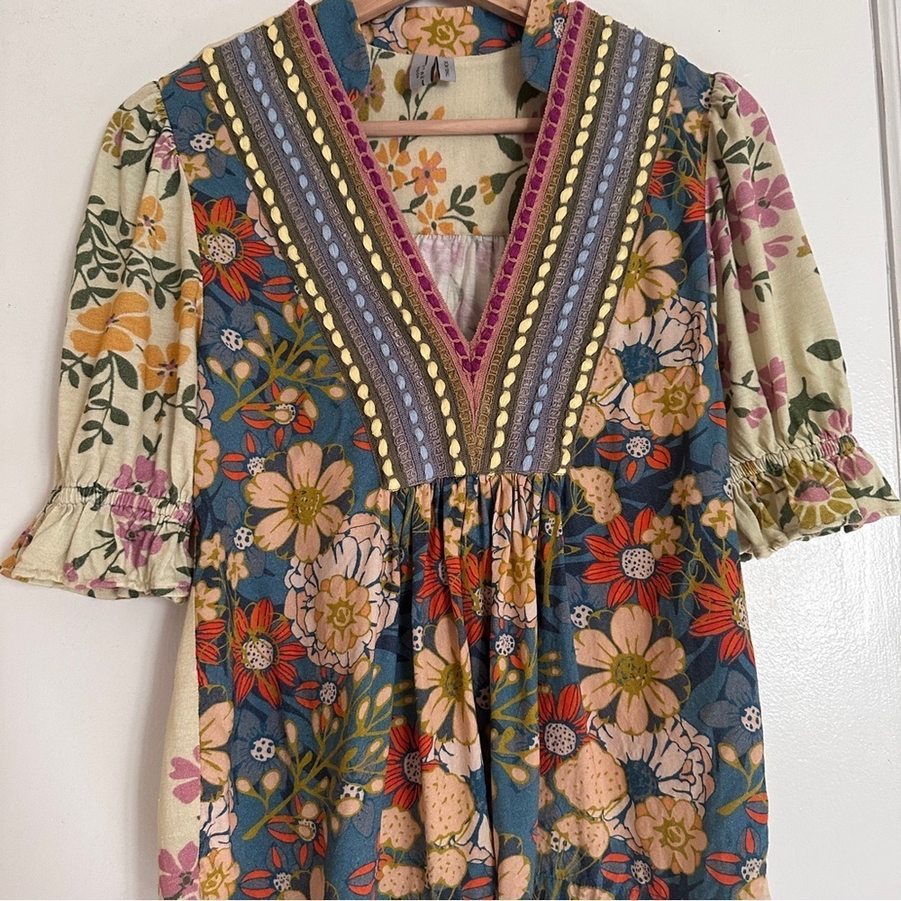 Anthropologie Bl-nk London Top Women's XXS Stephanie Floral Boho Blouse Floral - Picture 8 of 11